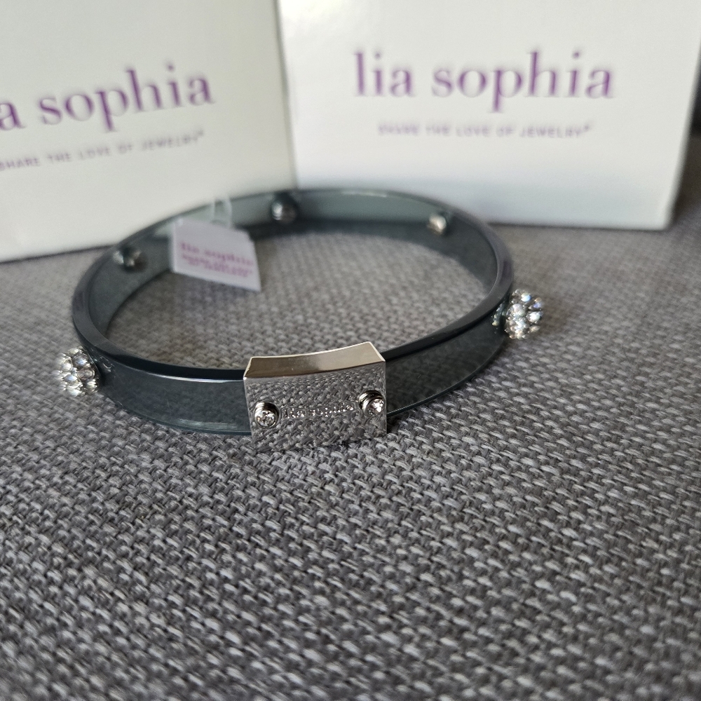 NWT Lia Sophia‎ Black Bracelet with Silver Accents